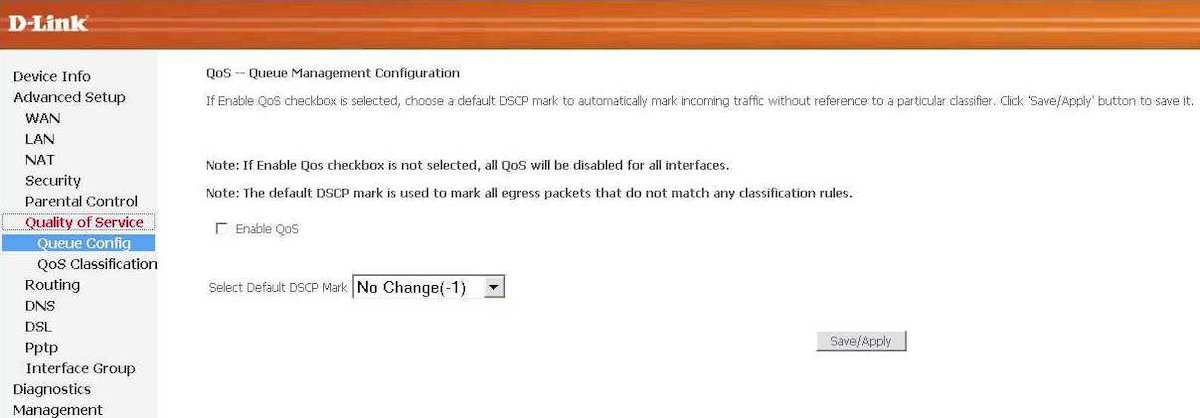 Qos d link настройка роутера