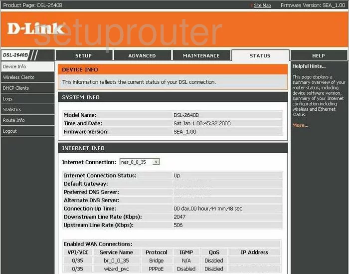 router status mac address internet IP