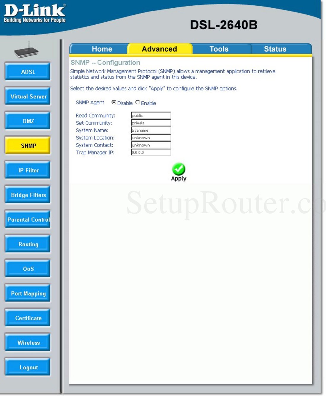 Настройка snmp на коммутаторе d link