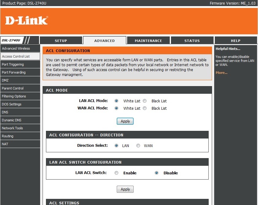 All Screenshots for the Dlink DSL-2740U