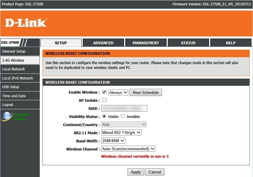 All Screenshots for the Dlink DSL-2750B