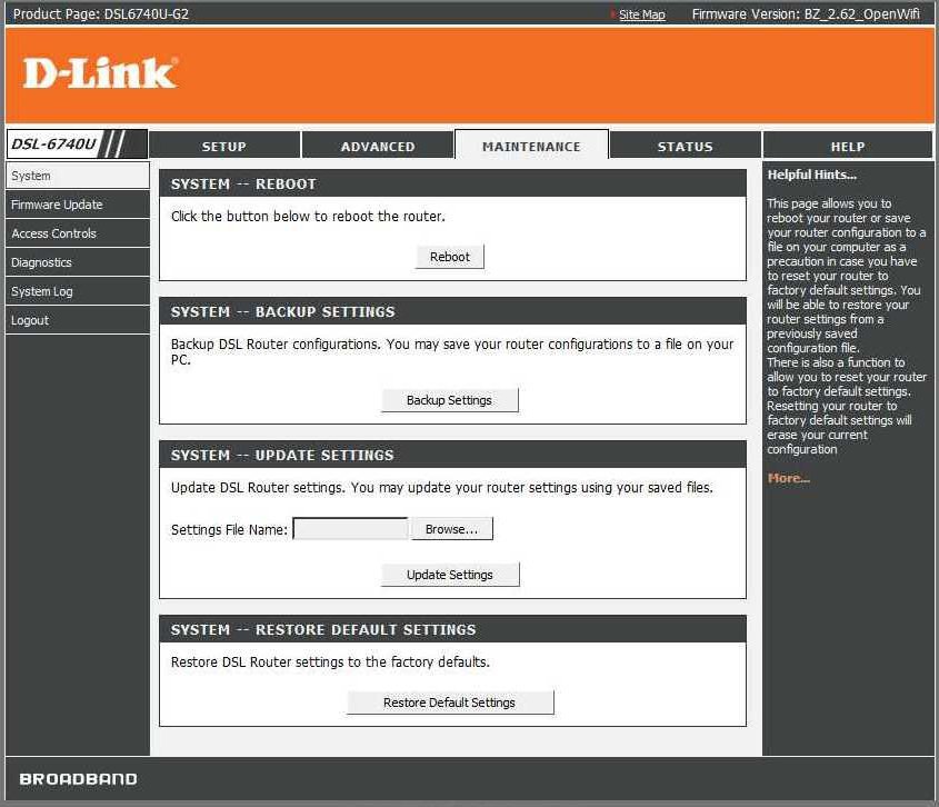 D link dsl 6740u настройка