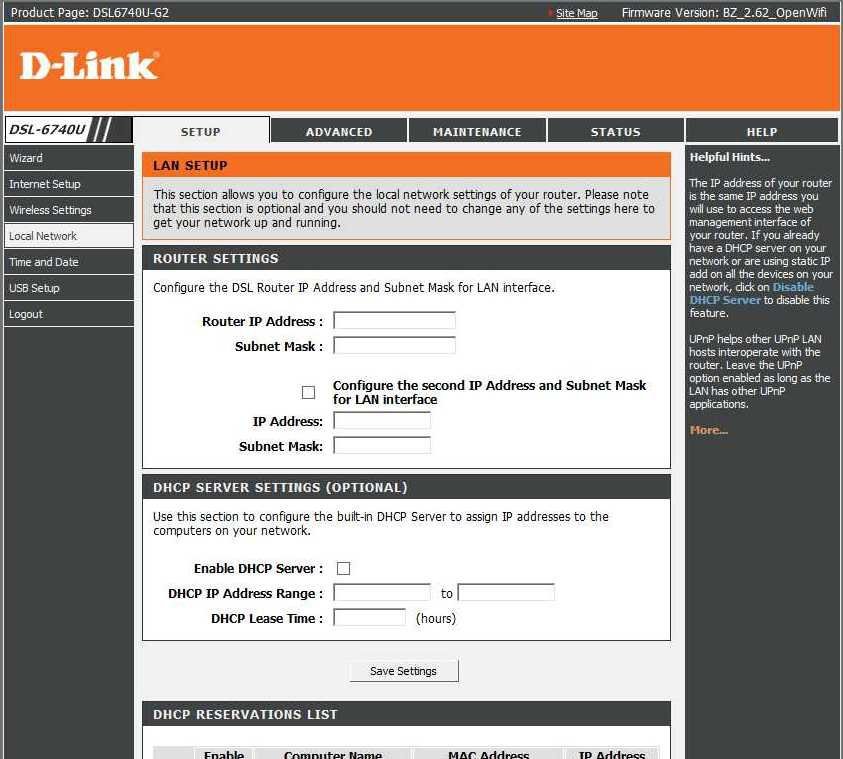 D link dsl 6740u настройка