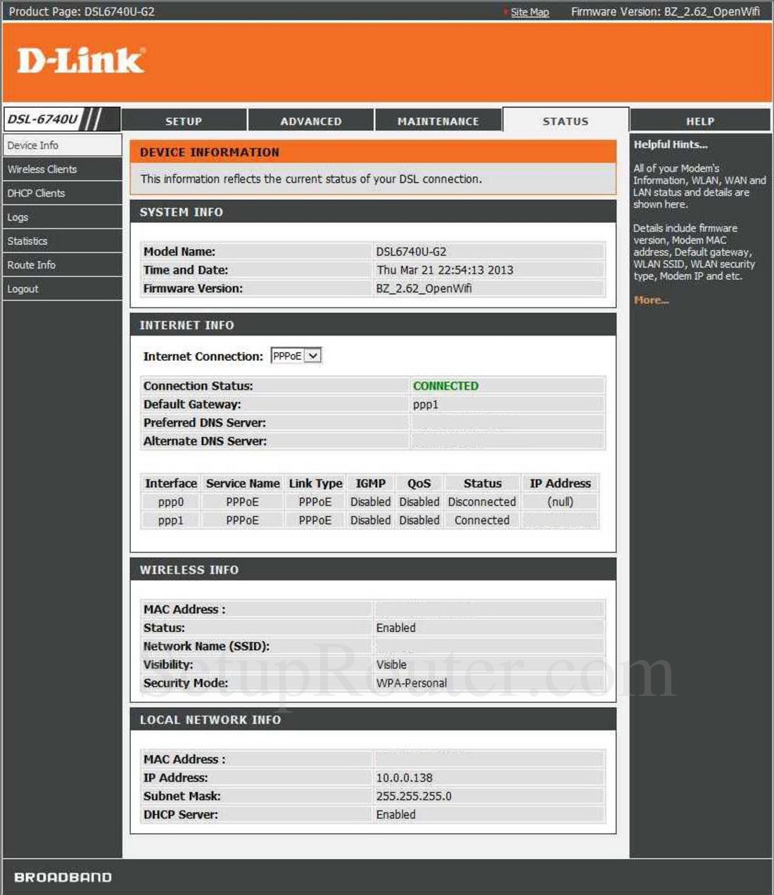 D link dsl 6740u настройка