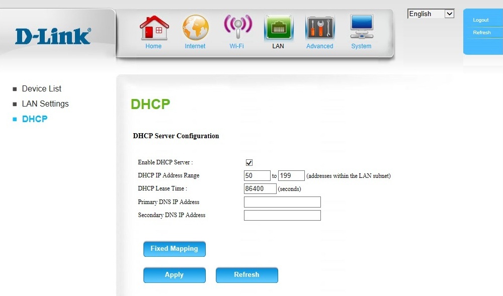 Сброс dhcp на роутере d link