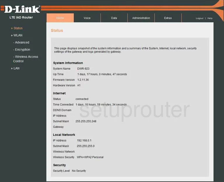 router status mac address internet IP