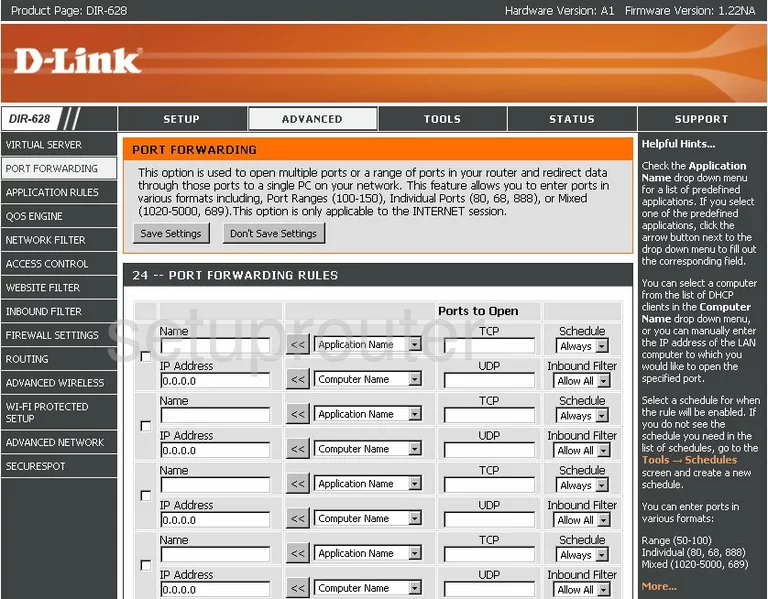 port forwarding nat screenshot