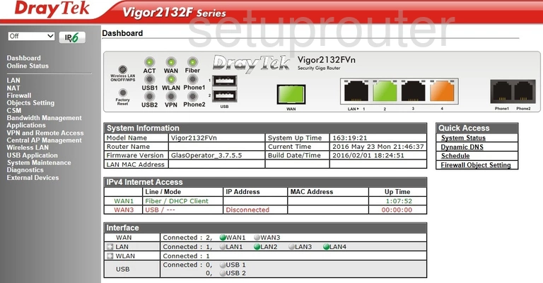 router status mac address internet IP