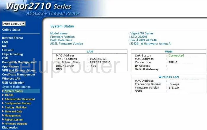 router status mac address internet IP