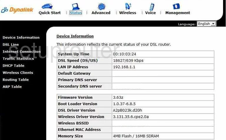 router status mac address internet IP