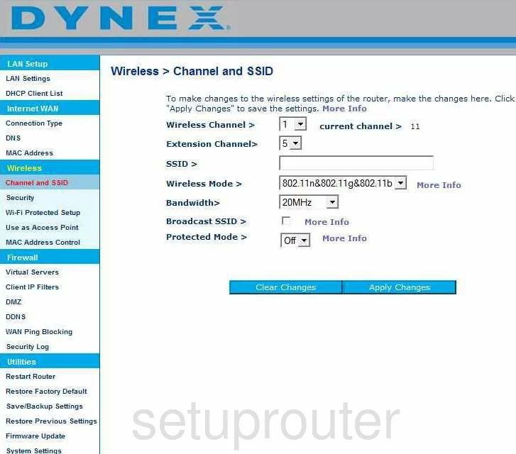 router Wi-Fi channel ssid mode