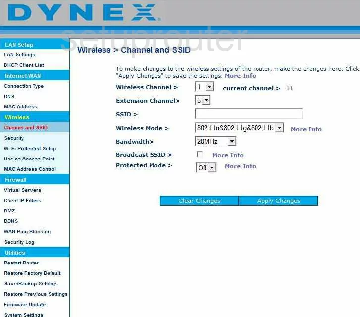 router Wi-Fi channel ssid mode