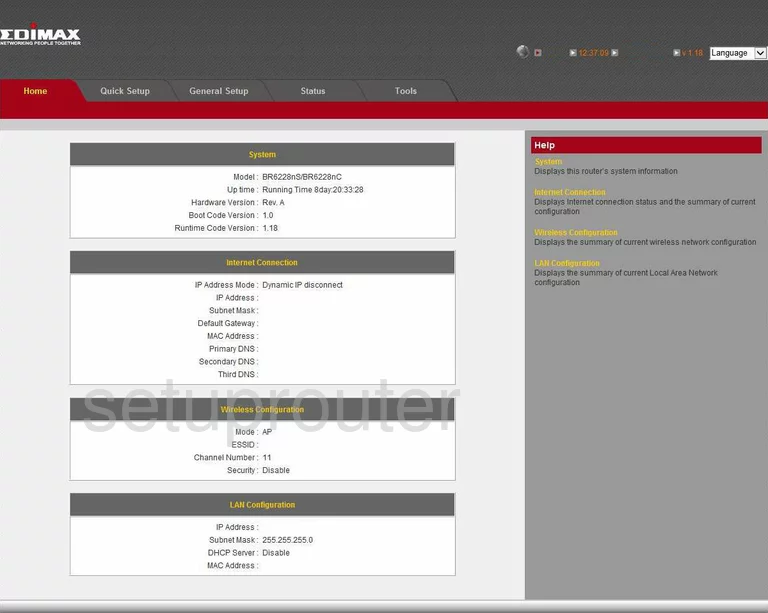 router status mac address internet IP