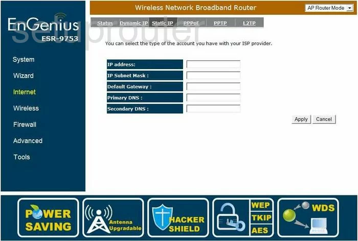 router static external ip