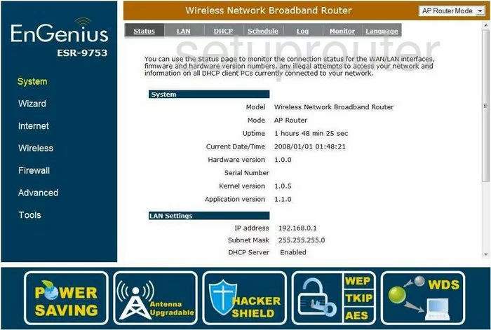 router status mac address internet IP