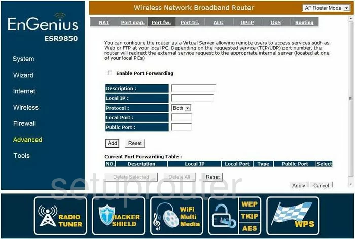 port forwarding nat screenshot