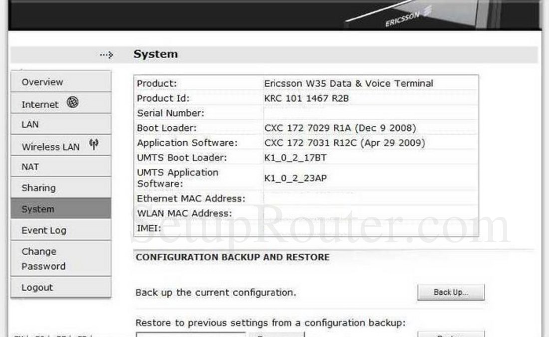 Ericsson W35 Screenshot System