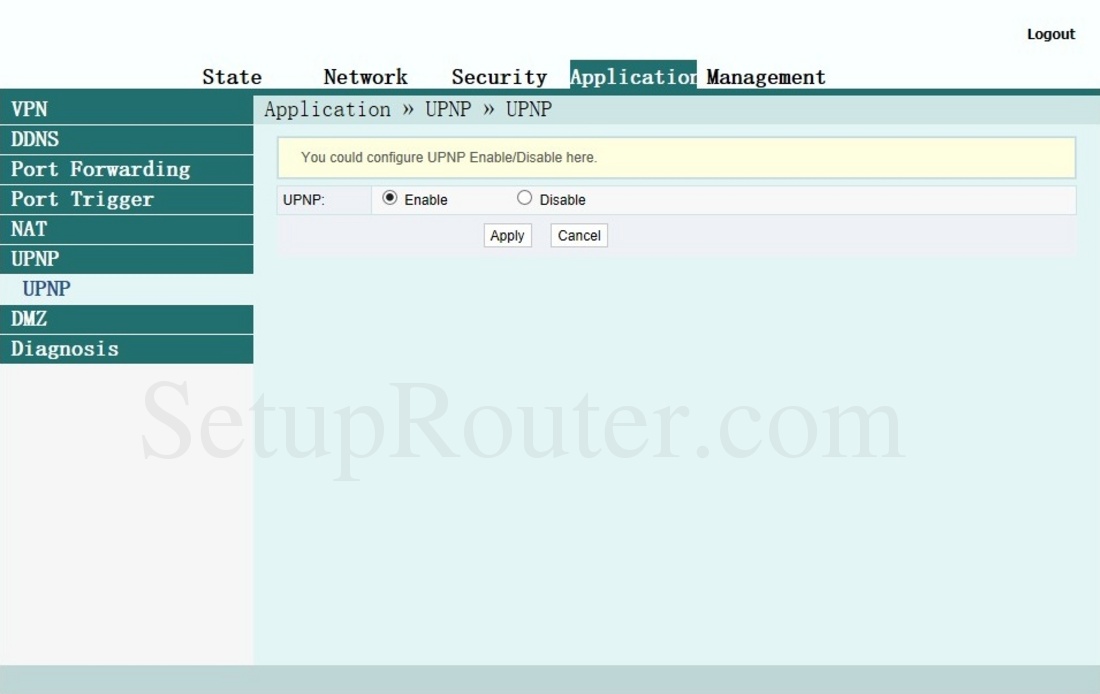 FiberHome AN550604F Screenshot UPnP