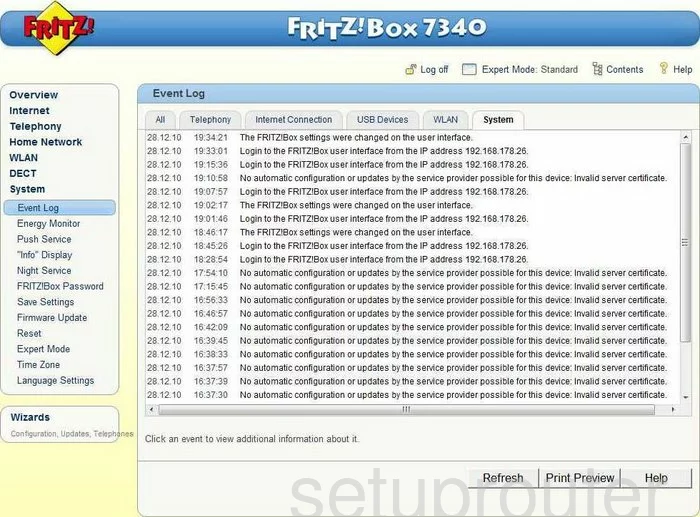 router log data