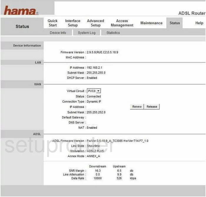 router status mac address internet IP