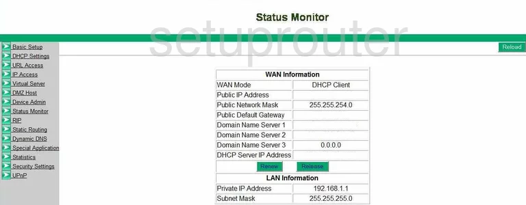 router status mac address internet IP