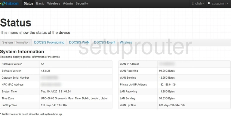 router status mac address internet IP