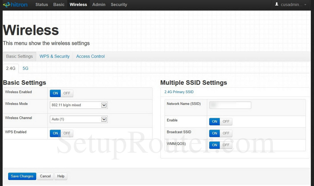 Hitron CGNM2250 Screenshot hitroncgnn2250wifi