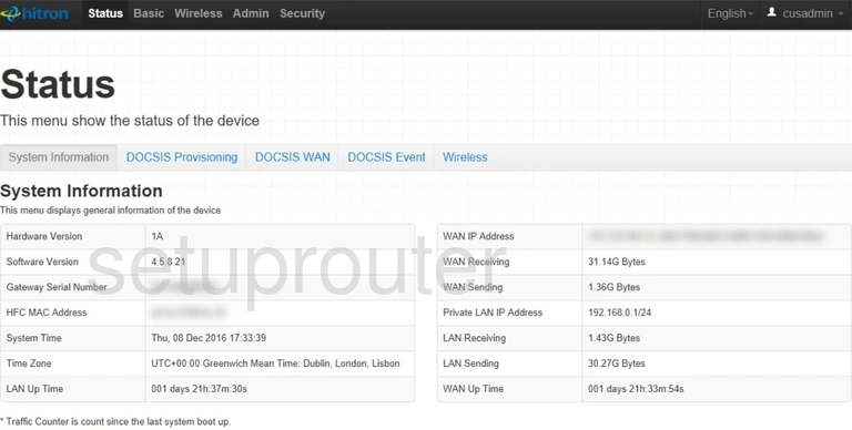 router status mac address internet IP