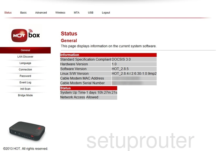 router status mac address internet IP