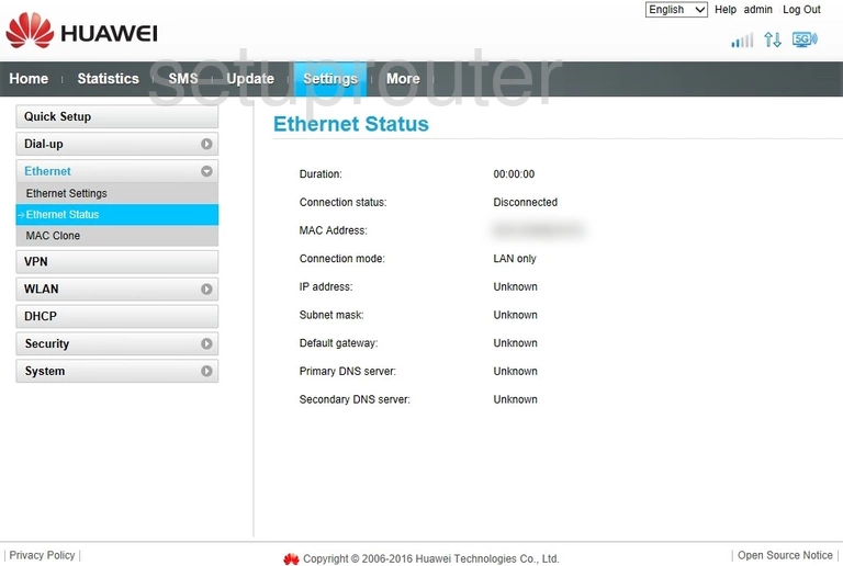 router status mac address internet IP