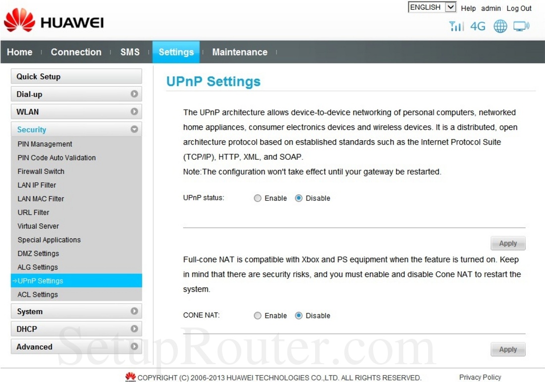 Настройки upnp huawei что это