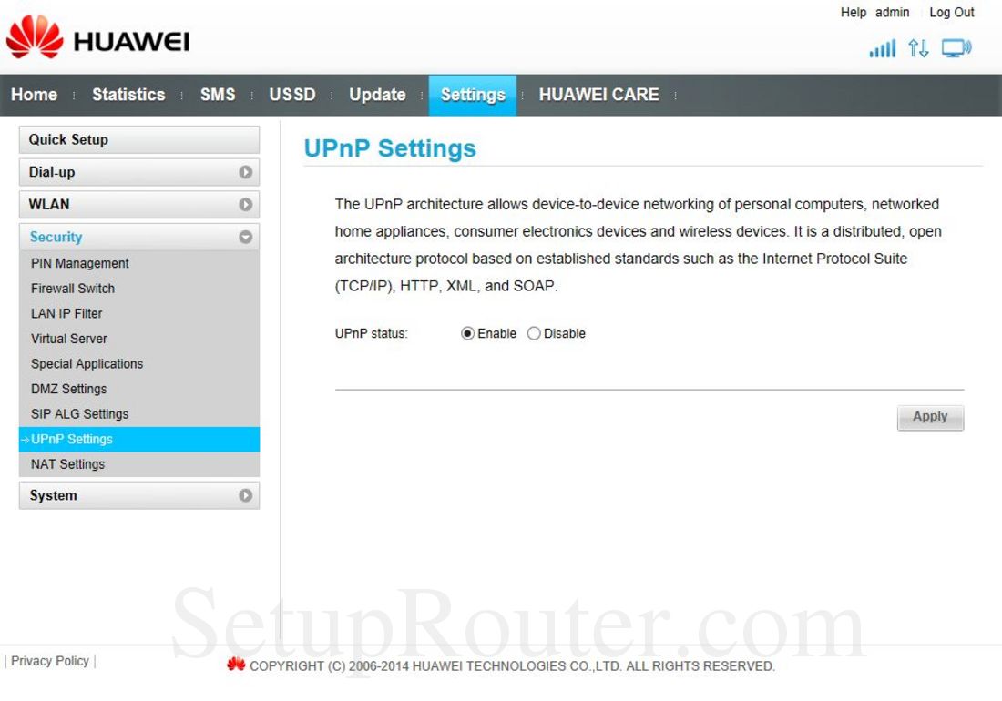 Настройки upnp huawei что это