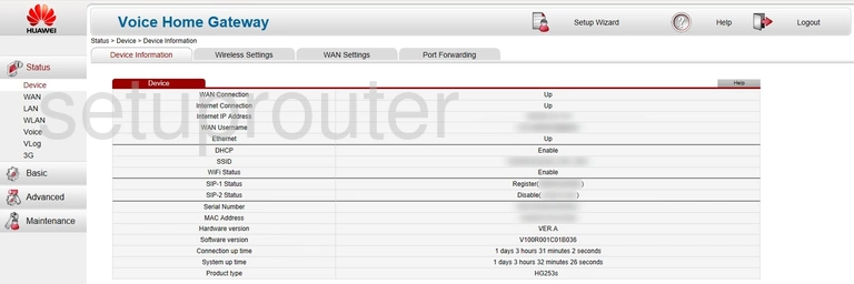 router status mac address internet IP