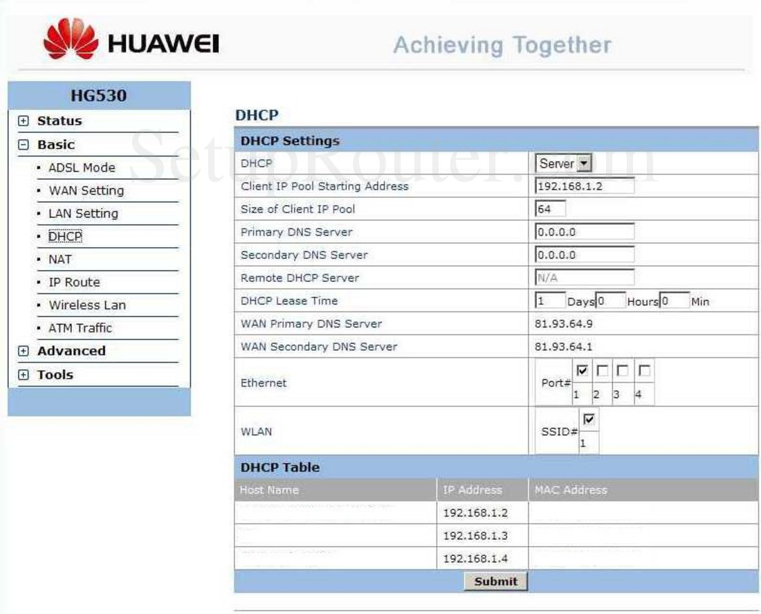 huawei mac address table