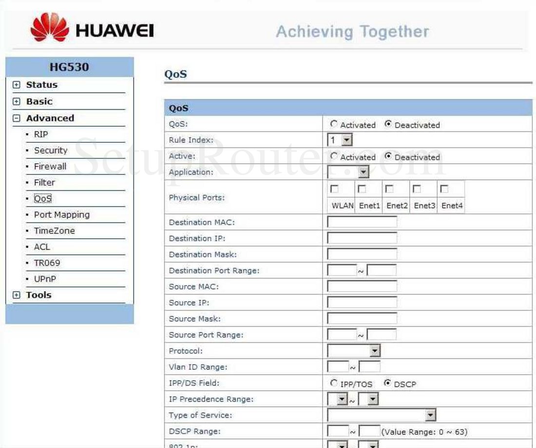 Настройка qos на huawei