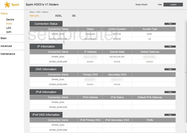 router status mac address internet IP