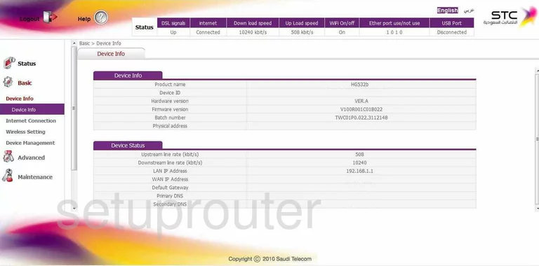 router status mac address internet IP