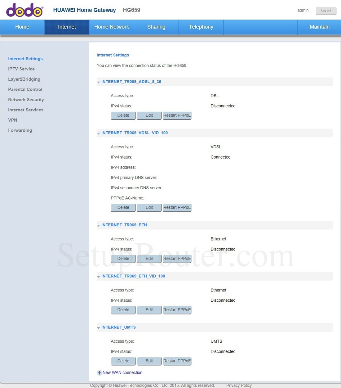 Huawei HG659 Dodo Screenshot