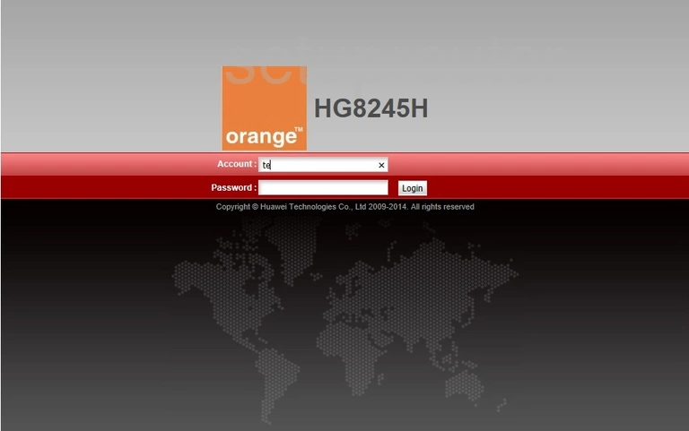 Huawei HG8245H Login Instructions