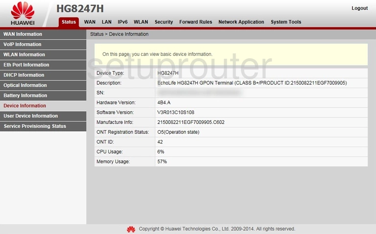 router status mac address internet IP