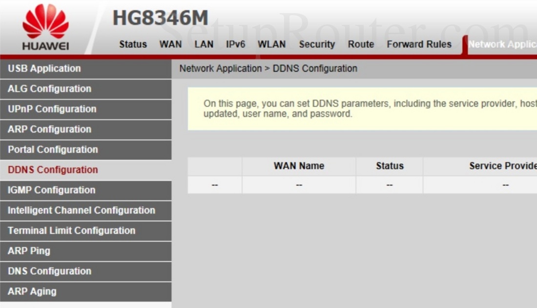 Huawei HG8346M Screenshot DDNSConfiguration