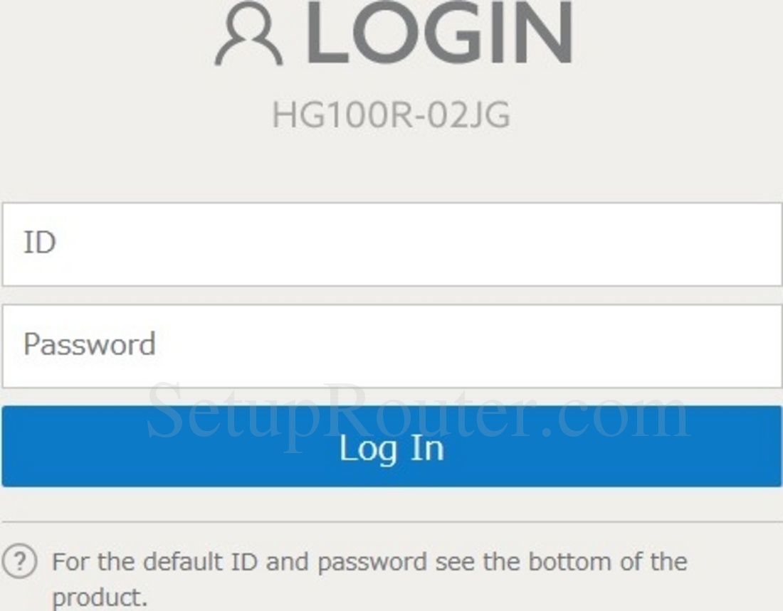 Humax HG100R02JG Screenshot Login