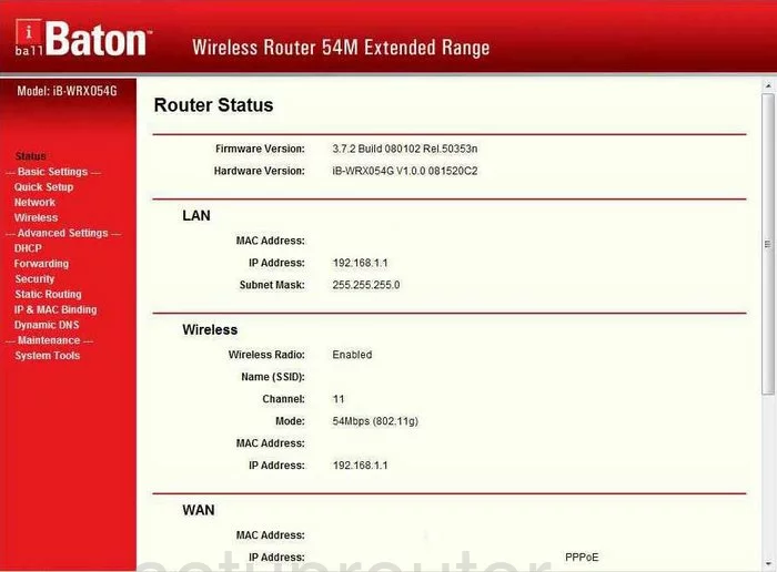 router status mac address internet IP