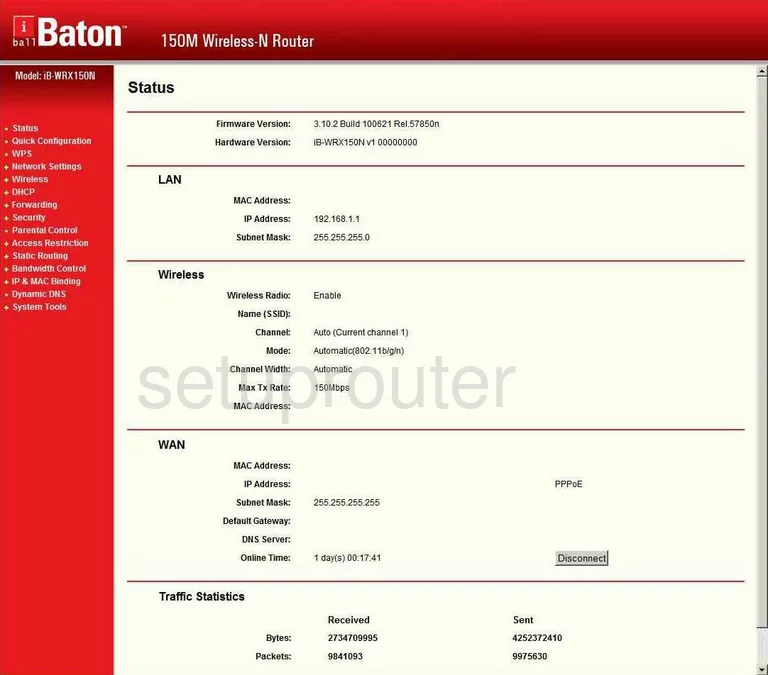 router status mac address internet IP