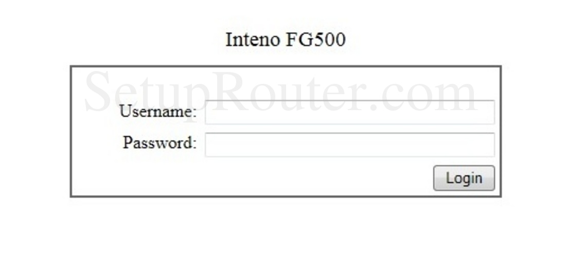 Inteno FG500 Screenshot Login