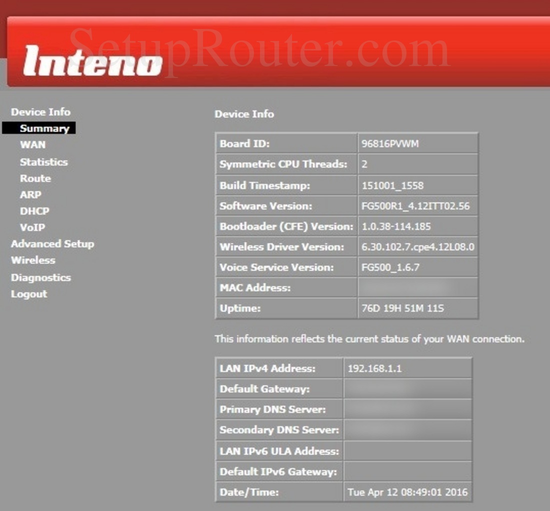 Inteno FG500 Screenshot DeviceInfoSummary