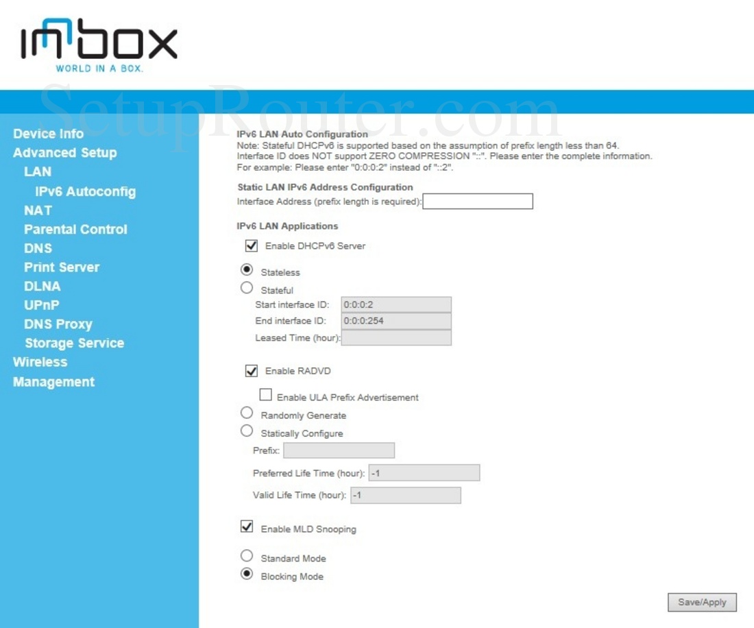 Iskratel Innbox V51 R2 Screenshot IPv6Autoconfig