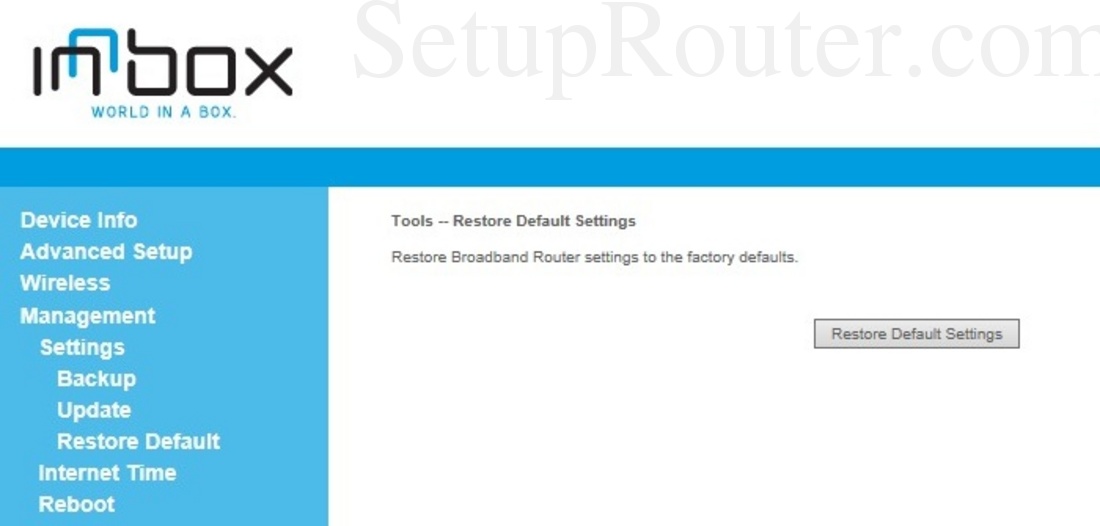 Iskratel Innbox V51 R2 Screenshot RestoreDefaultSettings