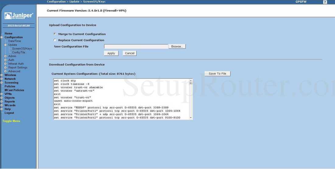 Juniper Ssg5 Screenshot Config File