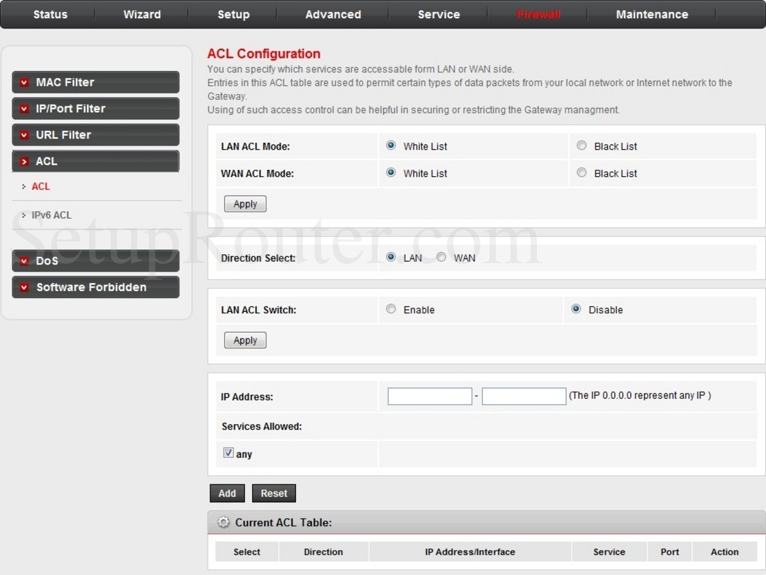 Kasda RTL867x Screenshot ACL